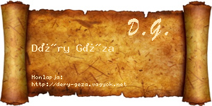 Déry Géza névjegykártya