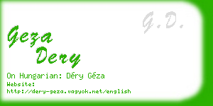 geza dery business card